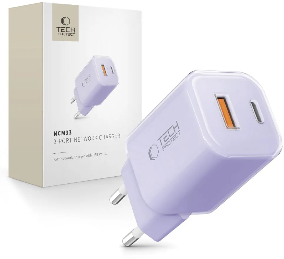 Incarcator retea Tech-Protect NCM33 PD 33 W QC3.0 violet