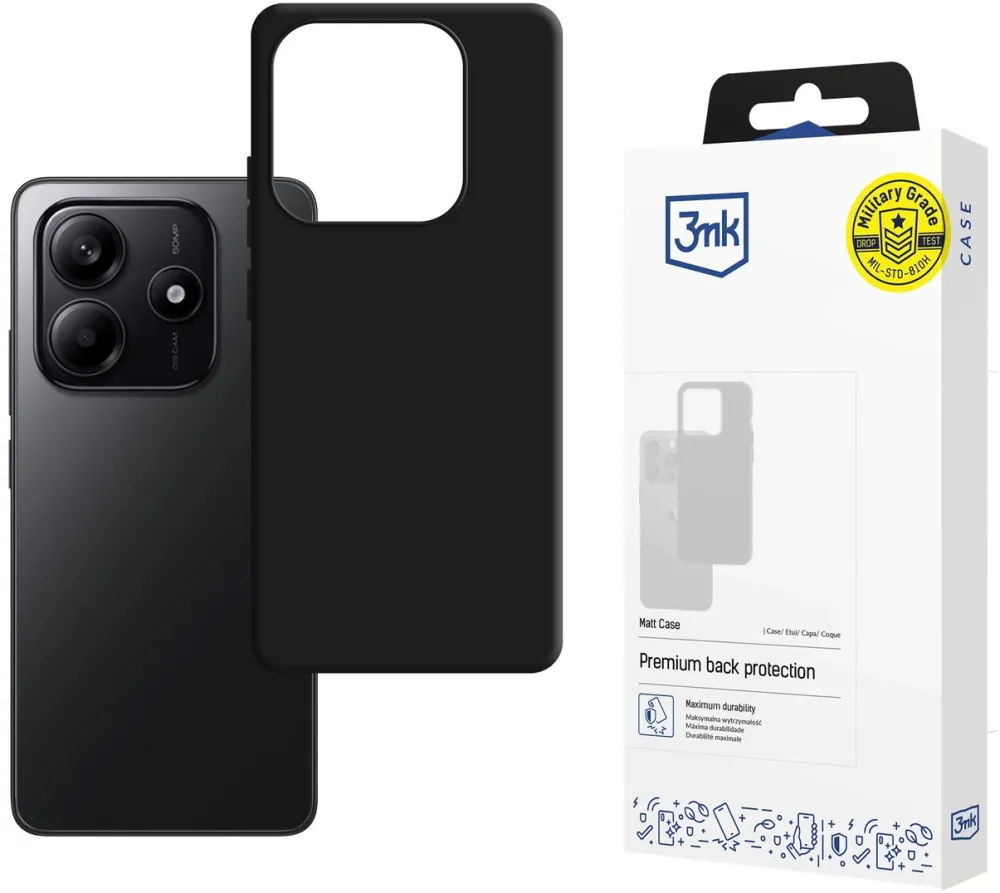 Husa 3mk Matt Case Xiaomi Redmi Note 14 4G negru mat