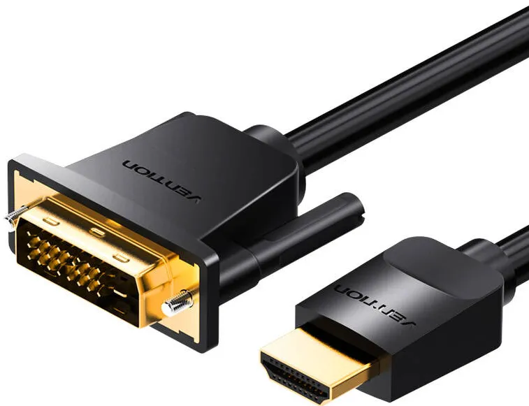 Cablu HDMI la DVI (24+1) Vention ABFBI 3m, 4K 60Hz/ 1080P 60Hz (negru)
