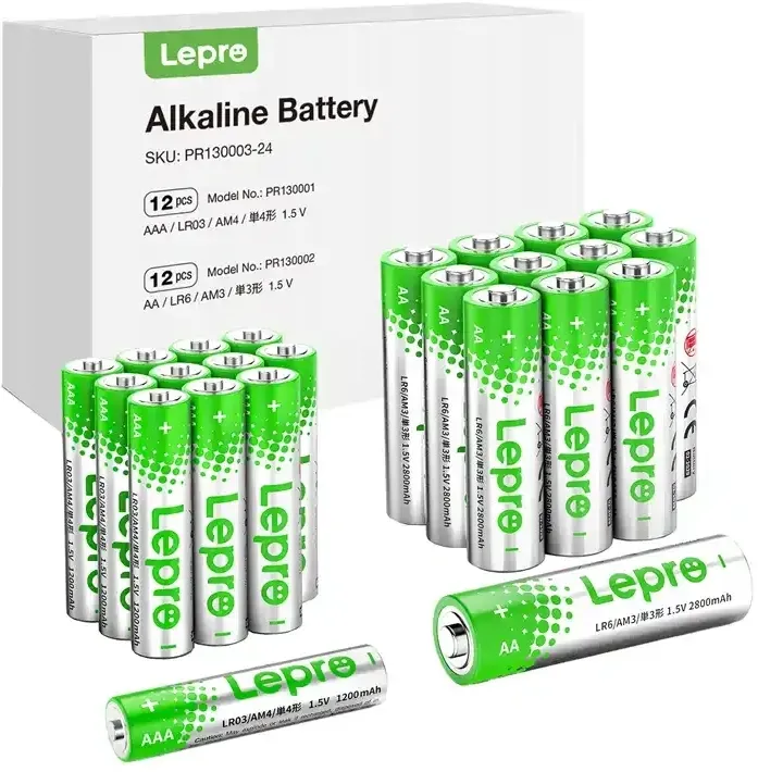 Baterii alcaline LEPRO 130003-24 AA/AAA, pachet de 24 de bucăți