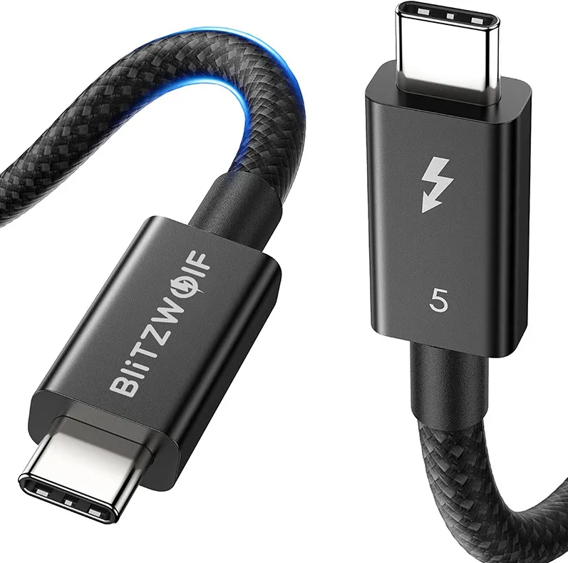BlitzWolf BW-HDC8 240W USB-C la cablu USB-C, 0,.5m (negru)