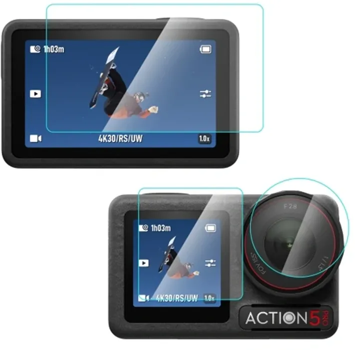 Sticlă securizată Puluz pentru DJI Osmo Action 5 Pro (transparentă)