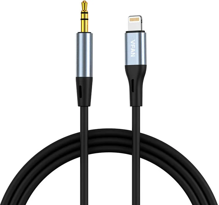 Cablu Vipfan L05 Lightning do mini jack 3.5mm AUX, 1m (szary)