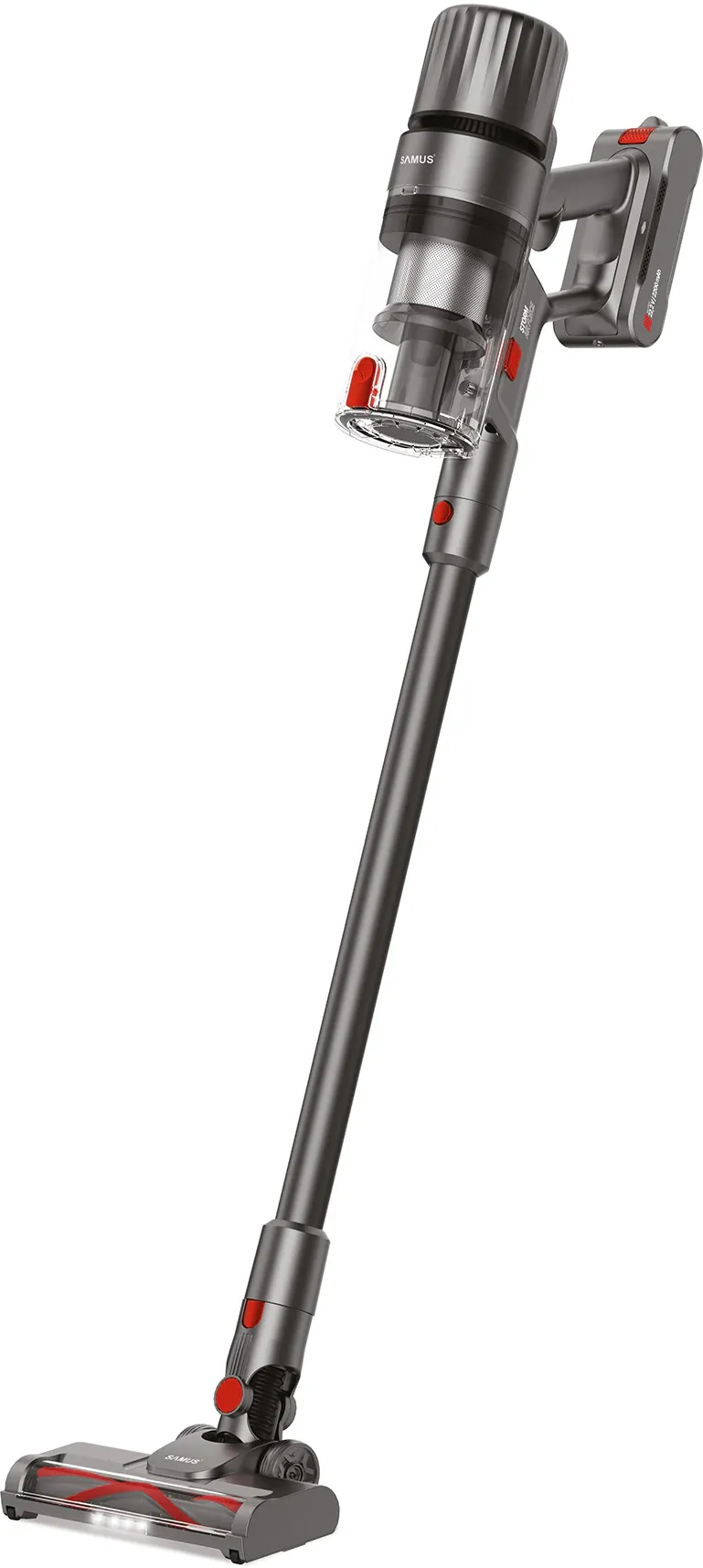 Aspirator vertical fara fir 2 in 1 Samus Storm Air Force, Aspirare uscata, 250 W, 2 trepte de functionare, 0.65 L
