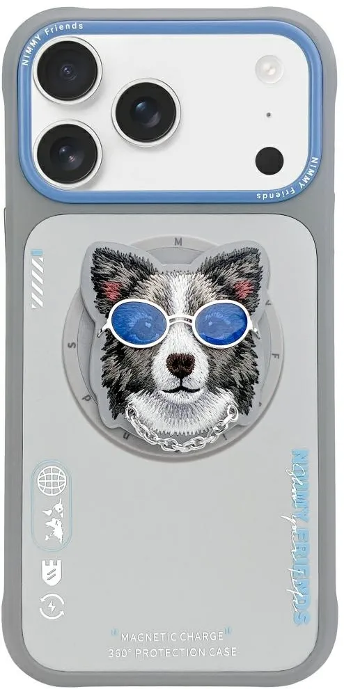 Nimmy Glasses Cool Dog MagSafe Case for iPhone 17 Pro - Gray