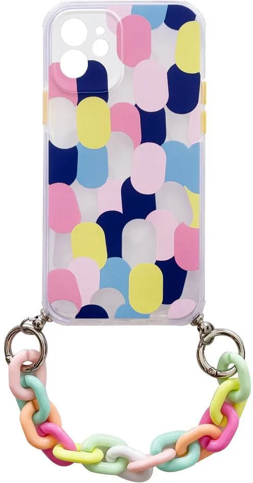 Color Chain Case gel flexible elastic case cover with a chain pendant for Samsung Galaxy A32 5G multicolour  (1)