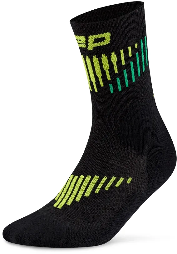 CEP - sosete compresie mid cut - Core Run Merino 3.0 W - black | lime - III (37-40)