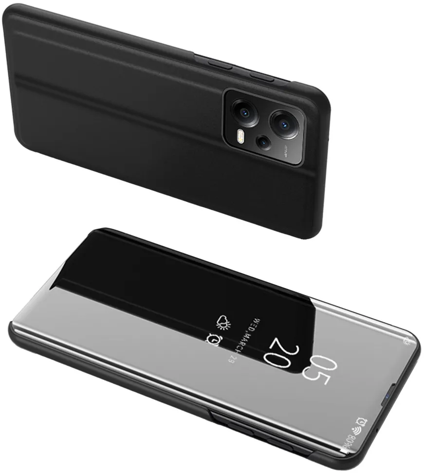 Clear View Case cover for Xiaomi Redmi Note 12 Pro+ with a flip cover black