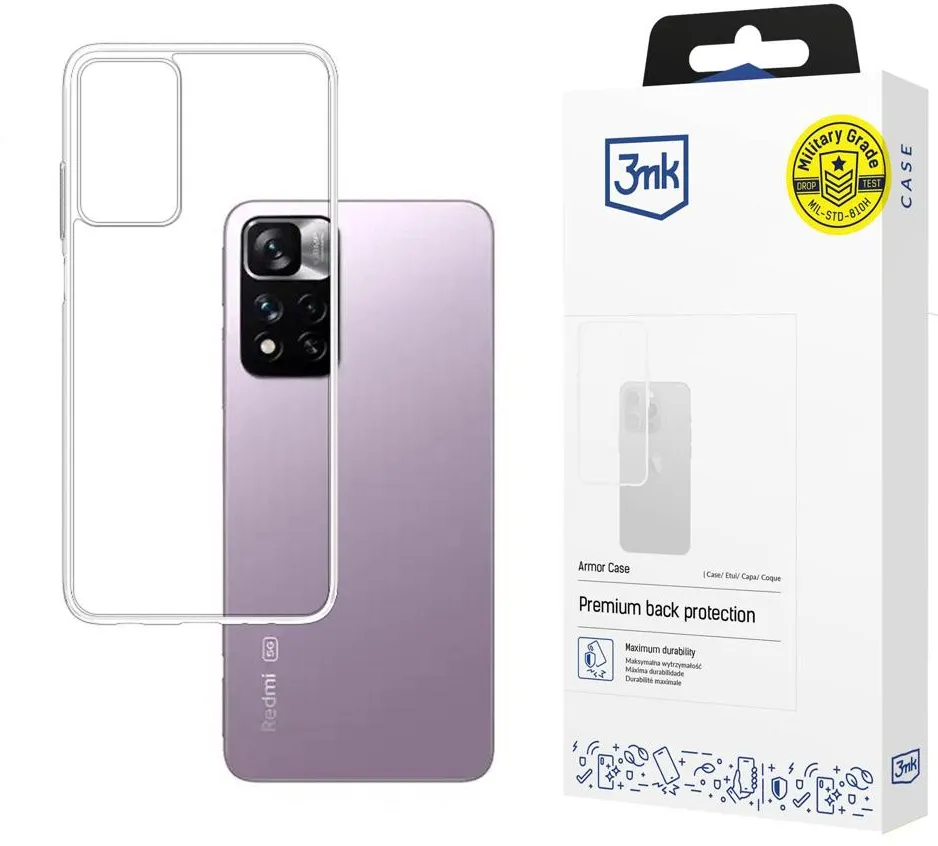 3mk Armor Case for Xiaomi Redmi Note 11 5G - Transparent