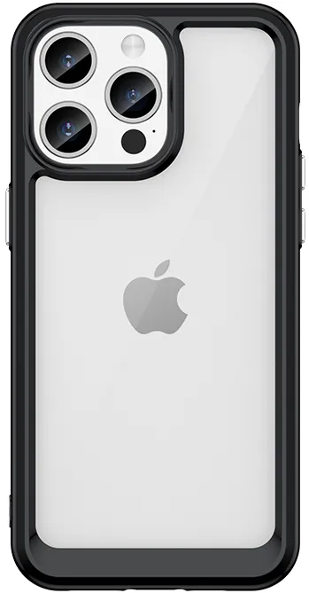 iPhone 15 Pro Outer Space reinforced case with a flexible frame - black