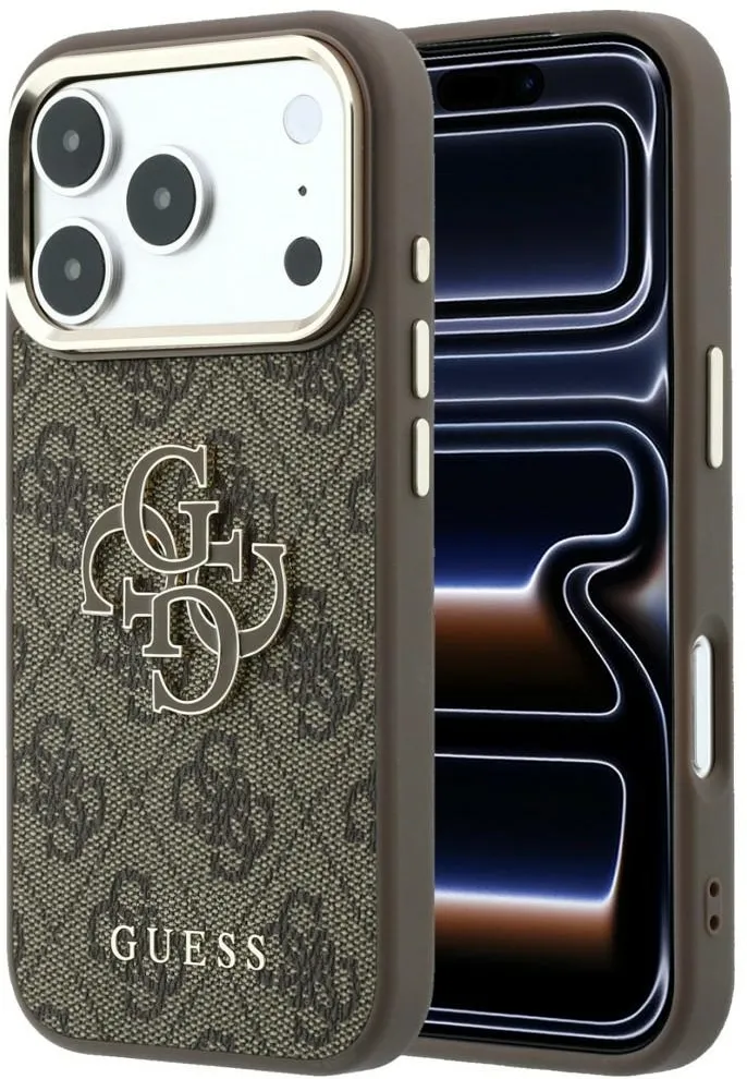 Guess 4G & Big Resin Logo Case for iPhone 17 Pro / 18 Pro - Brown