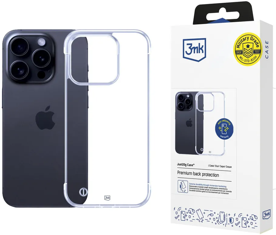 Husa protectie 3mk Protection Just20g transparent iPhone 15 Pro