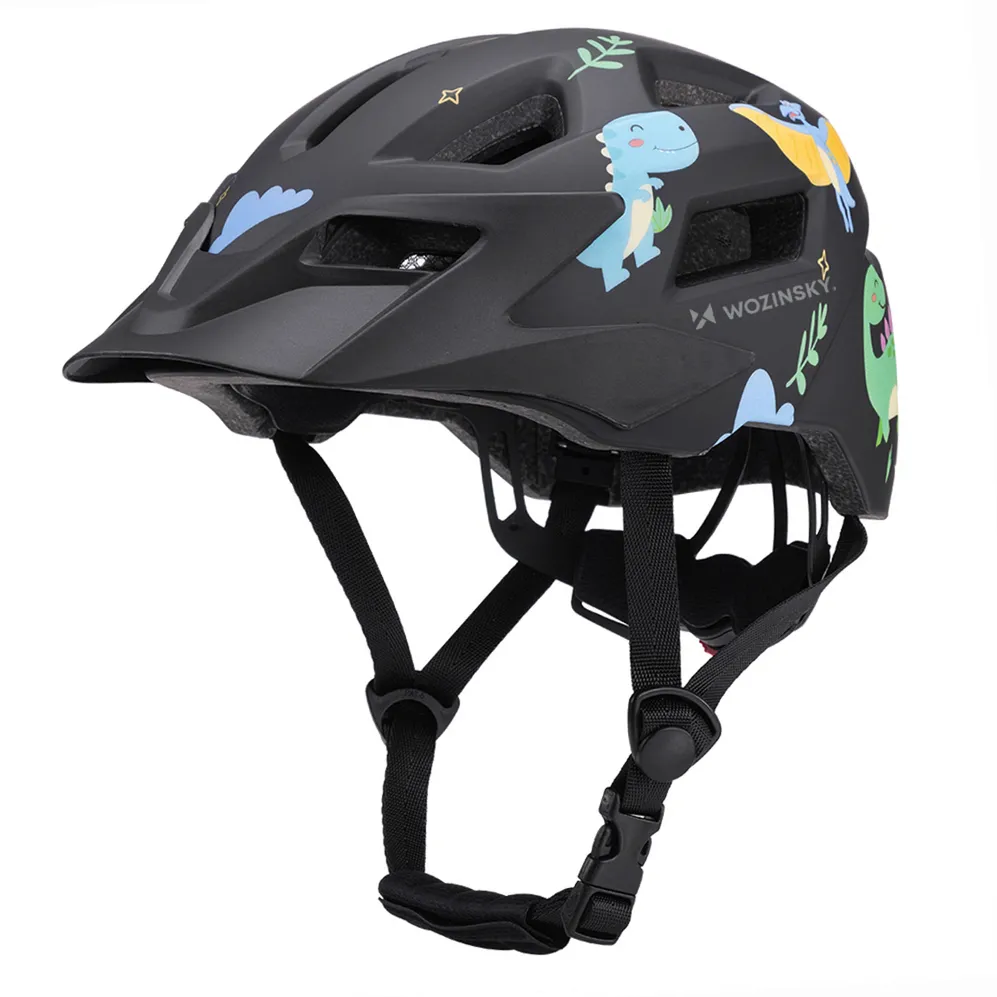 Casca ciclism MTB pentru copii Wozinsky cu viziera detasabila S (52-56 cm) negru