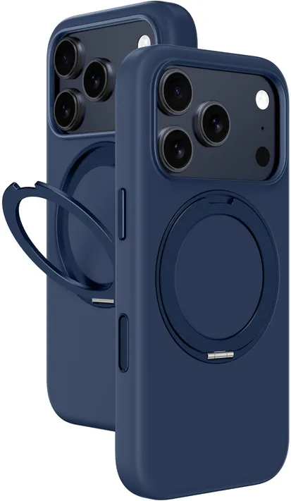 Husa silicon AmazingThing Cloudie MagSafe cu inel suport iPhone 17 Pro Max albastru