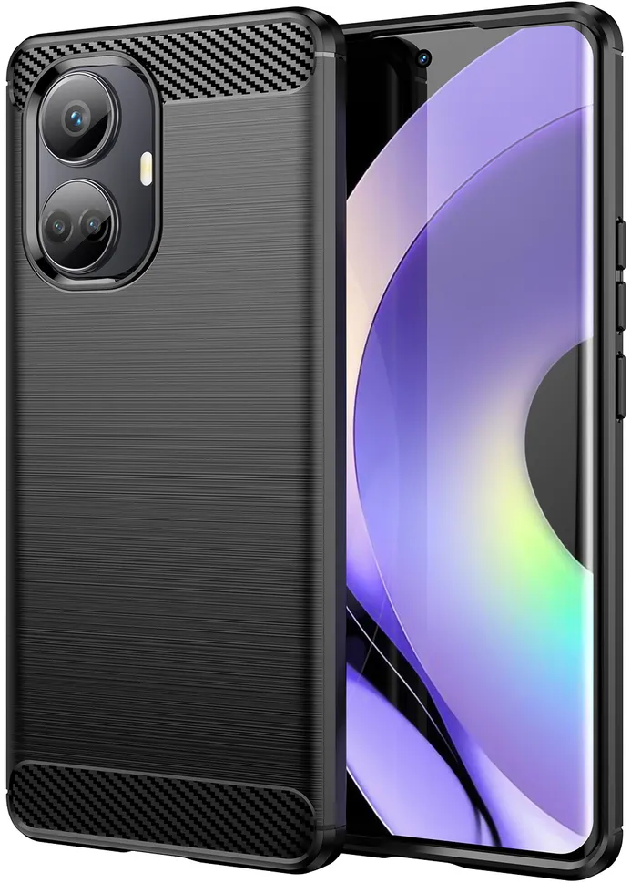 Carbon Case case for Realme 10 Pro flexible silicone carbon cover black