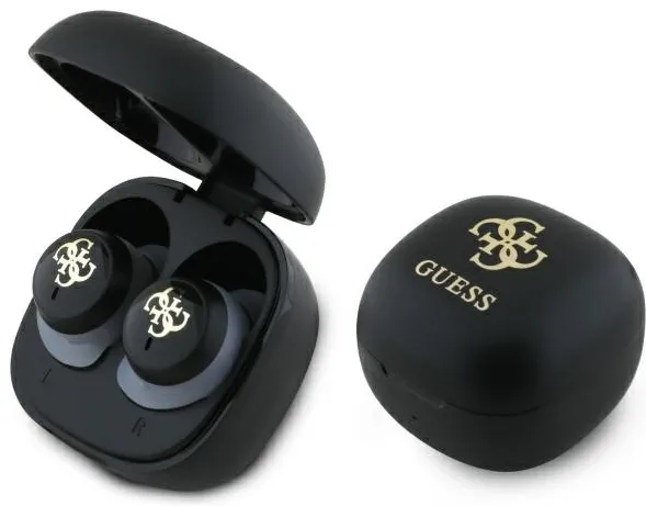 Guess Bluetooth headphones GUTWSJ144ESK TWS + docking station black/black Iridescent 4G Printed Logo