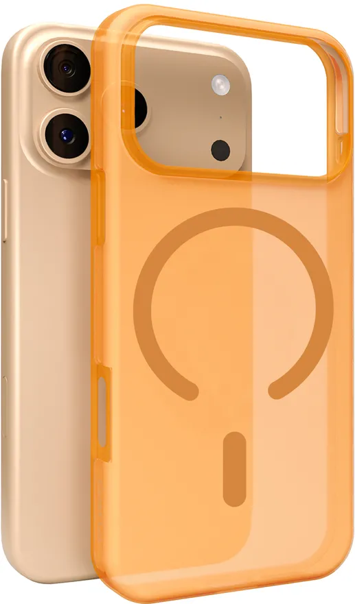 Puro Daylight Magsafe Compatible Silicone Case for iPhone 17 Pro - Translucent Orange