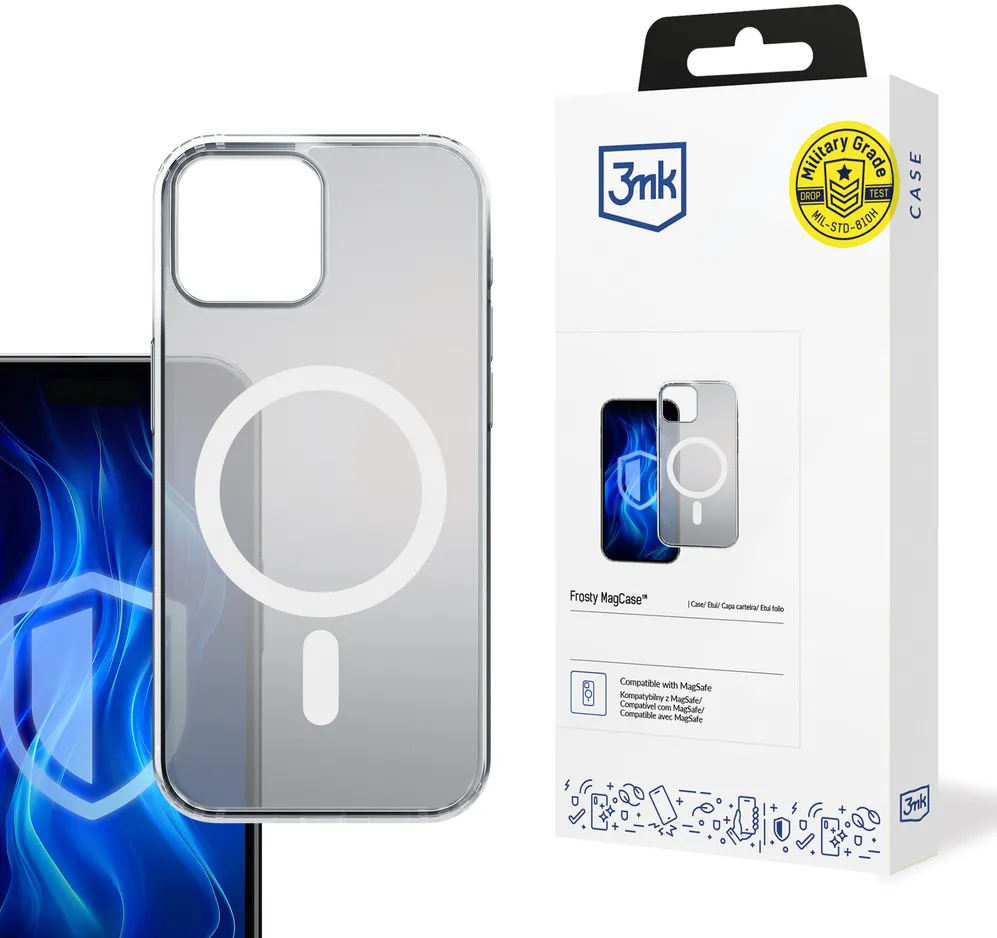 Husa protectie 3mk Protection Frosty MagCase iPhone 14 Plus alb