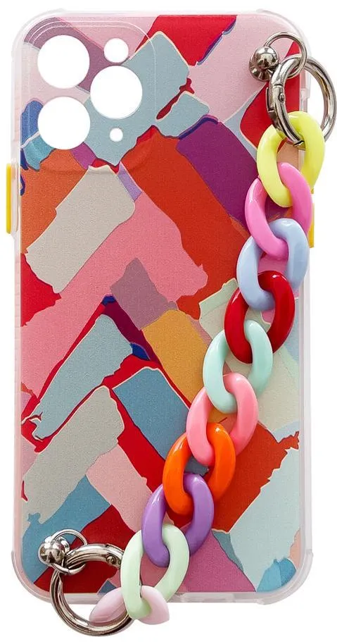 Color Chain Case gel flexible elastic case cover with a chain pendant for Samsung Galaxy S21 Ultra 5G multicolour  (3)