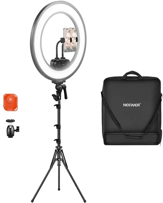 Set de lumină inelară LED ultra-subțire Neewer RL45B, 45 W, 18″