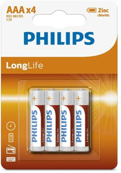 Battery R03 AAA LONGLIF E (4 SZT BLISTER)