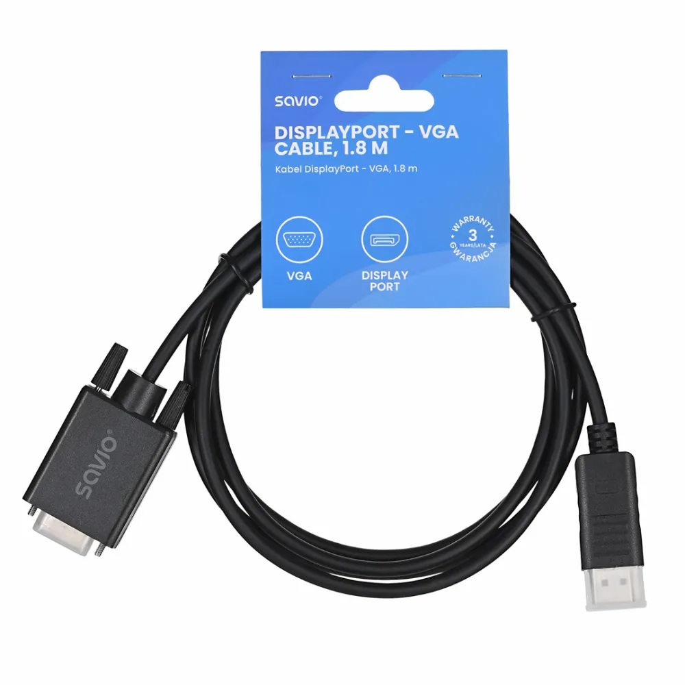 Cable Display Port-VGA CL-203 1.8 m SAVIO