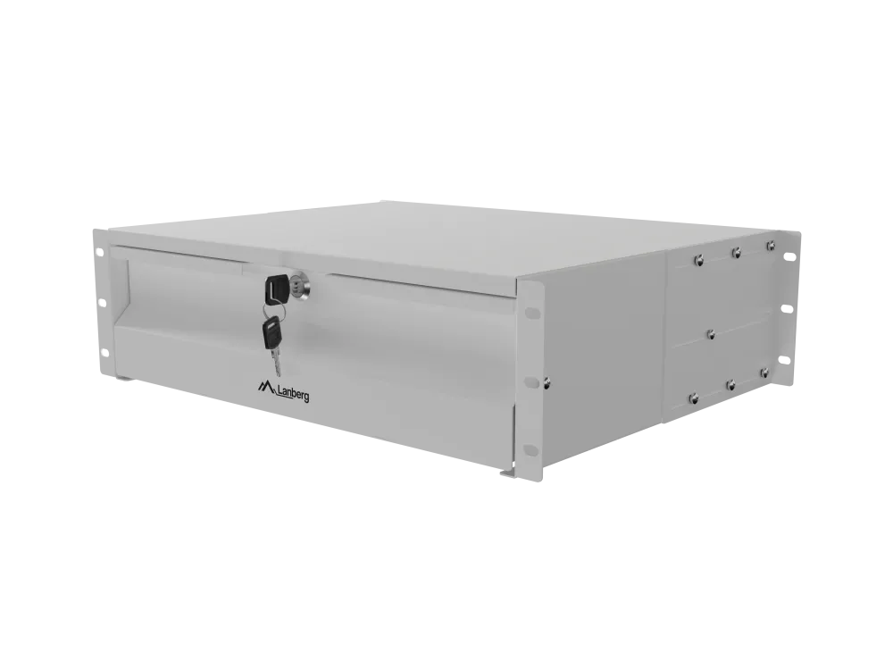 Lanberg 19" Drawer 3U/483x360 mm max load capacity up to 90 kg  4 point assembly, Grey