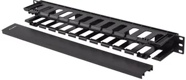 Organizator cabluri rack LANBERG AK-1703-B 19" 1U tip A plastic negru
