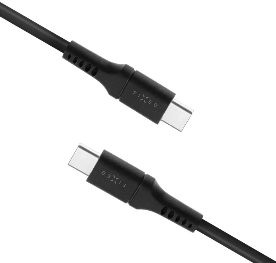 Cablu USB-C la USB-C Fixed Liquid Silicone 2 m 60 W negru