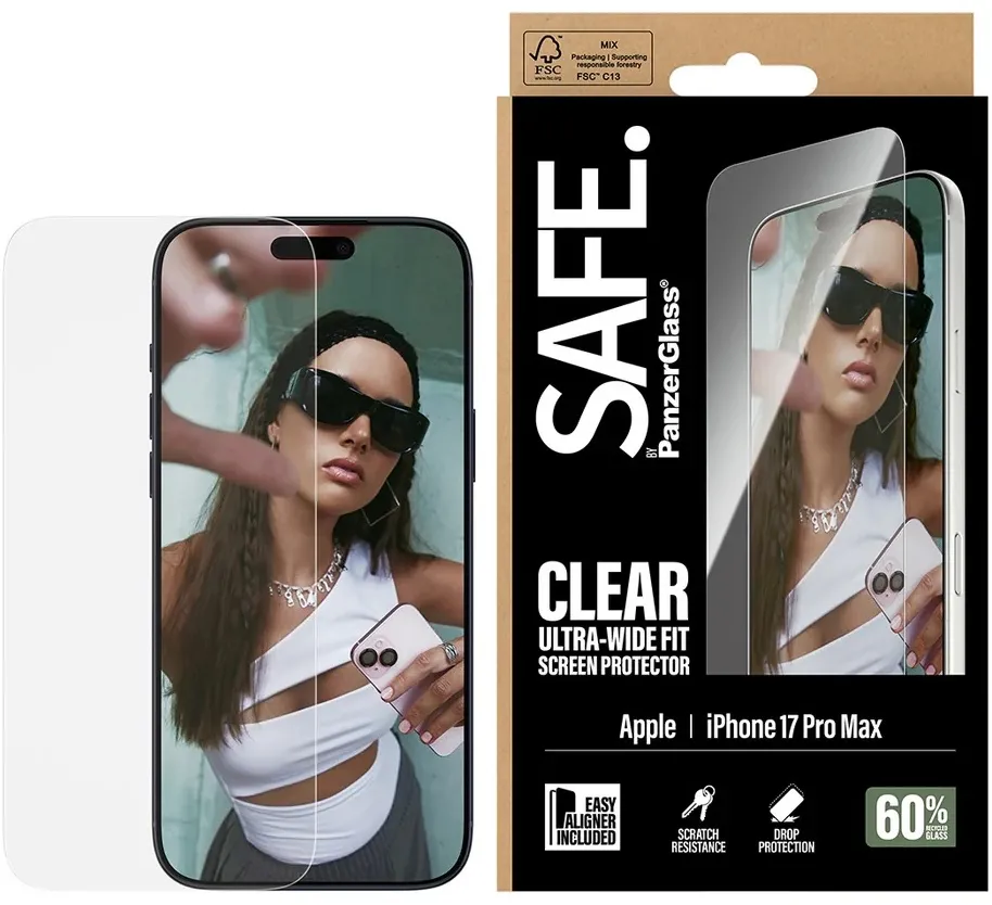 SAFE. by PanzerGlass Screen Protector iPhone 2025 6.9" Pro | Ultra- Wide Fit w. EasyAligner