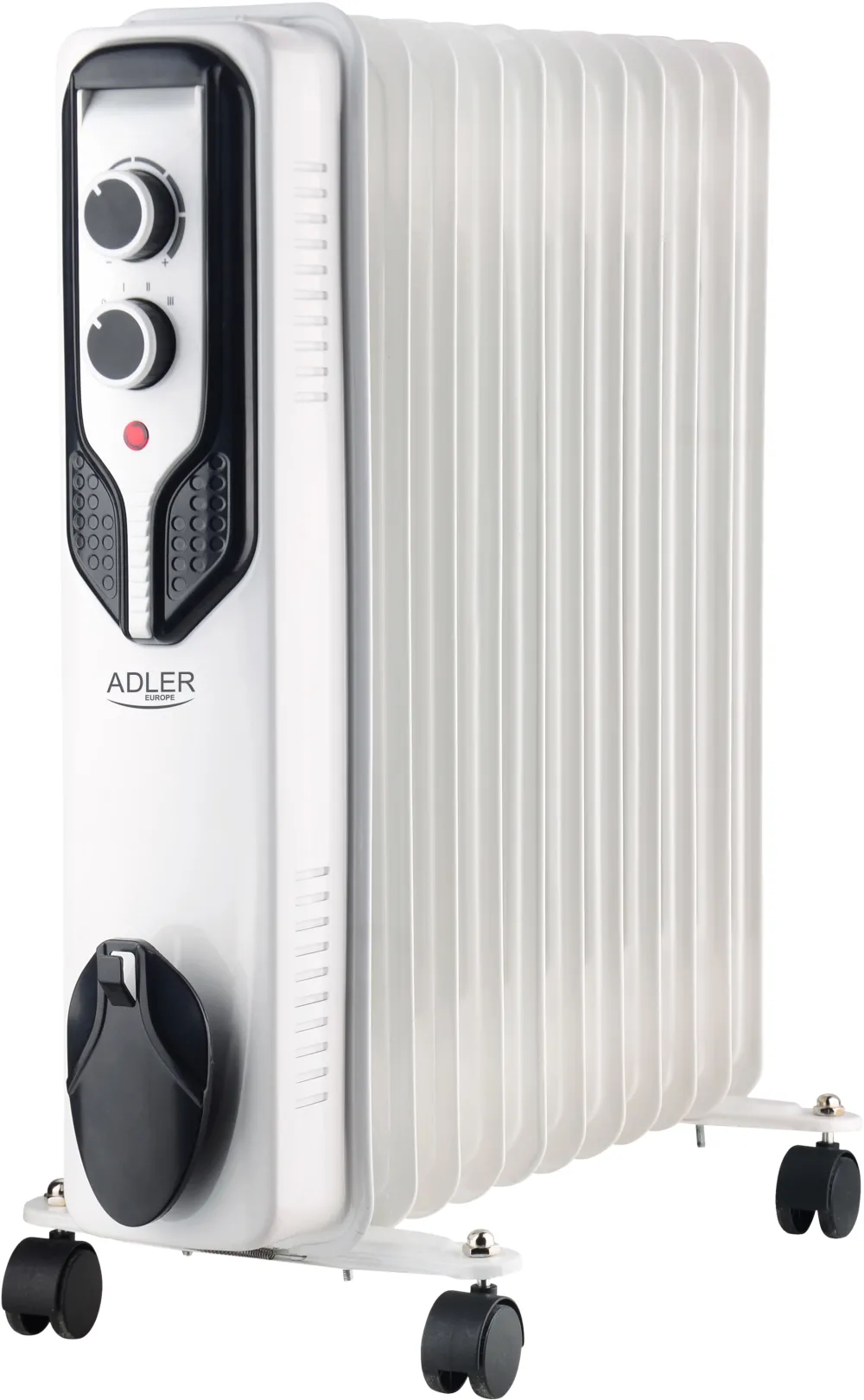 Adler AD 7817 Oil-Filled Radiator, 11 Ribs, 3 Heating Powers: 1000W-1500W-2500W, White