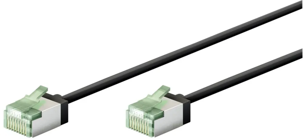 Goobay 74350 Ultra-Flexible CAT 8.1 Patch Cable, Slim, U/FTP, 0.15 m, Black