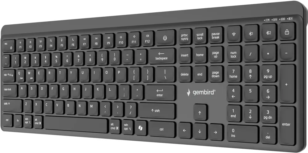 Tastatura wireless slim Gembird KB-WPS-03 dual-mode 2.4G + Bluetooth layout US