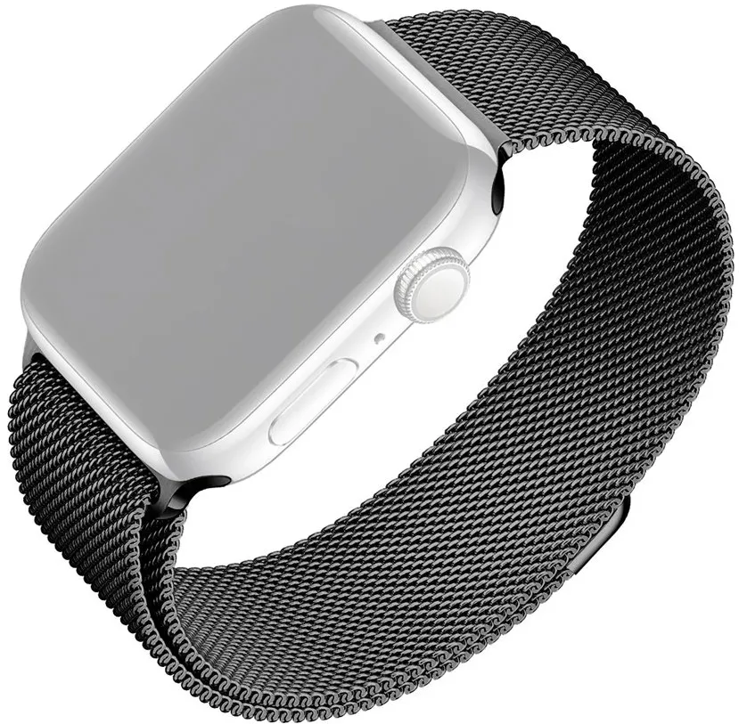 Curea mesh din otel inoxidabil Fixed pentru Apple Watch 42/44/45 mm negru