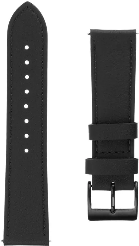 Fixed FIXED Leather Strap for Smartwatch 22mm wide, Black