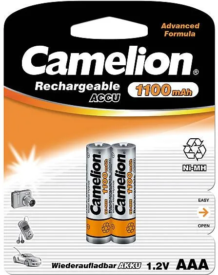 Camelion Rechargeable Batteries Ni-MH AAA (R03), 1100 mAh, 2-pack