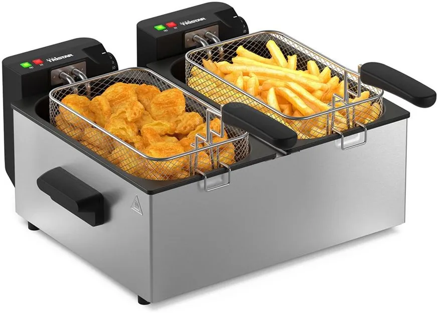 Friteuza dubla Tristar FR-9342 6 L 3600 W inox/negru