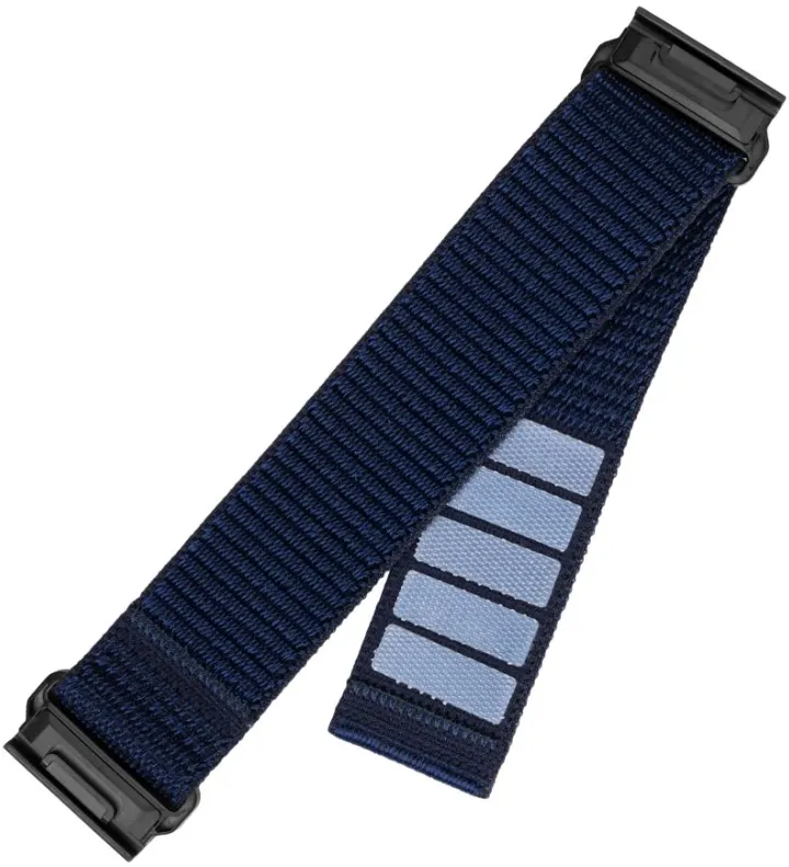 Curea sport nailon Fixed pentru Garmin QuickFit 22 mm albastru inchis