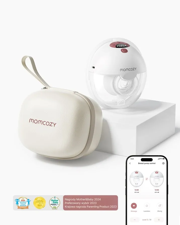 Pompa de san electrica Momcozy M5 cu control prin aplicatie set simplu rosu