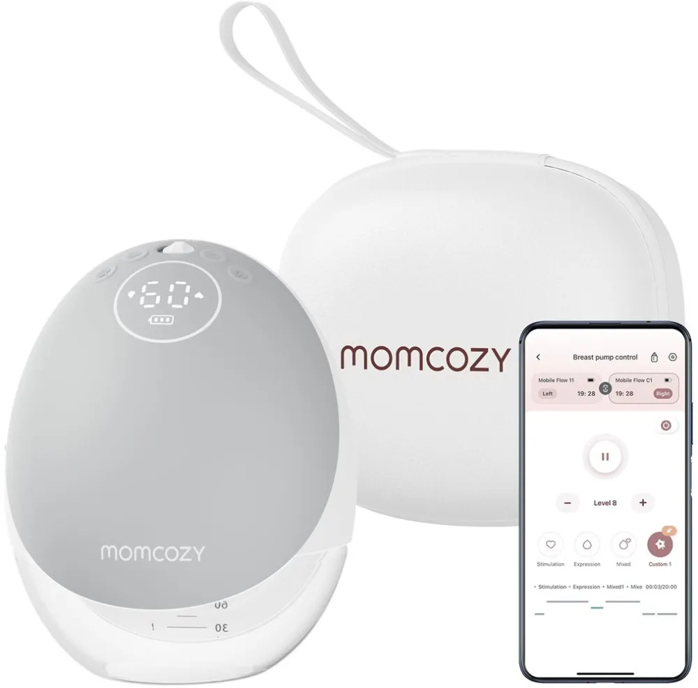 Pompa de san electrica Momcozy M9 cu control prin aplicatie set simplu gri