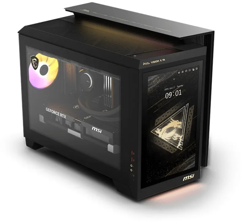 MSI MEG Vision X AI 2NVR7-290EU Intel Core Ultra 7 265K 64 GB DDR5-SDRAM 1 TB SSD NVIDIA GeForce RTX 5070 Ti Windows 11 Home Desktop PC Black