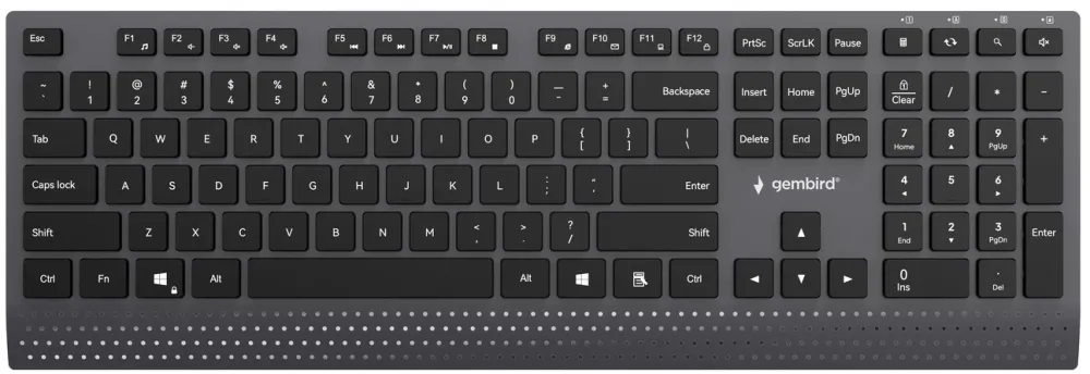 Tastatura multimedia slim cu fir Gembird KB-MCH-06 cu adaptor Type-C layout US negru