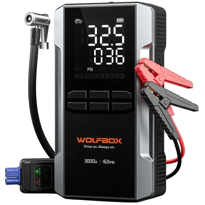 WOLFBOX MegaVolt 16 Air – Dispozitiv de pornire cu baterie externă de 16.000 mAh și 3.000 A