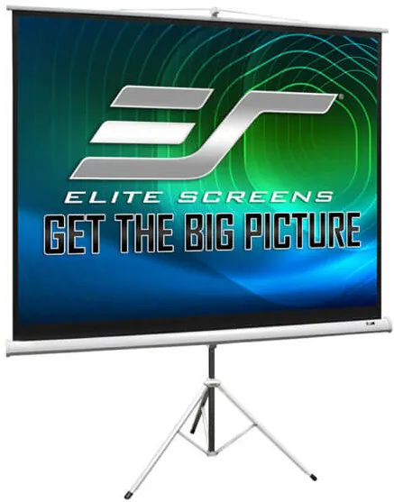 Ecran proiectie cu trepied, 244 x 183 cm, profesional, EliteScreens Tripod T120NWV1, format 4:3, carcasa alba