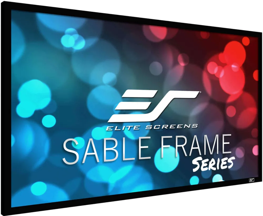 Ecran proiectie cu rama fixa catifelata, de perete, 244 x137 cm,  Elitescreens SABLEFRAME ER110WH, format 16:9