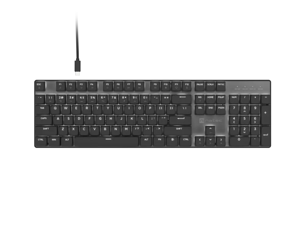 Natec Amberjack Mechanical Keyboard, US, Silent, Hot Swap, Slim