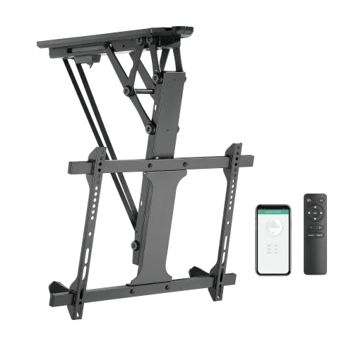 Suport TV de tavan motorizat cu telecomanda si Tuya App Blackmount ML60AI, diagonale 32"-70", max.35kg