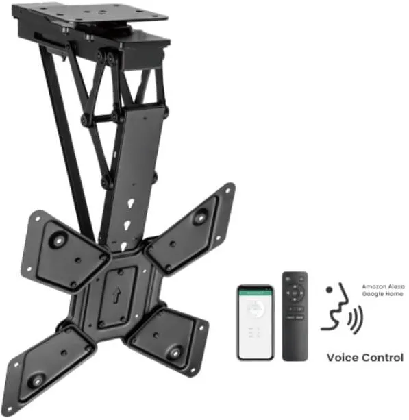 Suport TV de tavan smart Blackmount PLB-M0544S, 23"-65", control telefon si Voice Control, max.30 kg, rotabil manual