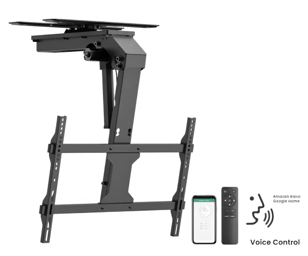 Suport TV motorizat tavan Blackmount M07TURNAI, diagonale 37-75",max.45kg, Via voce/aplicație Tuya/ RC, rotabil manual