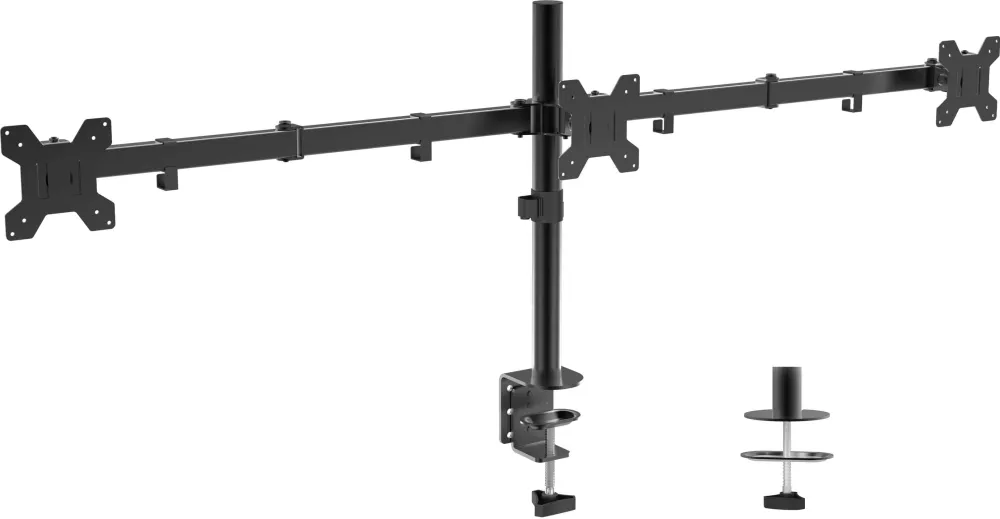Suport Monitor BlackMount MENG03, 3 monitoare 10-27", cu menghina, max.8kg/ecran